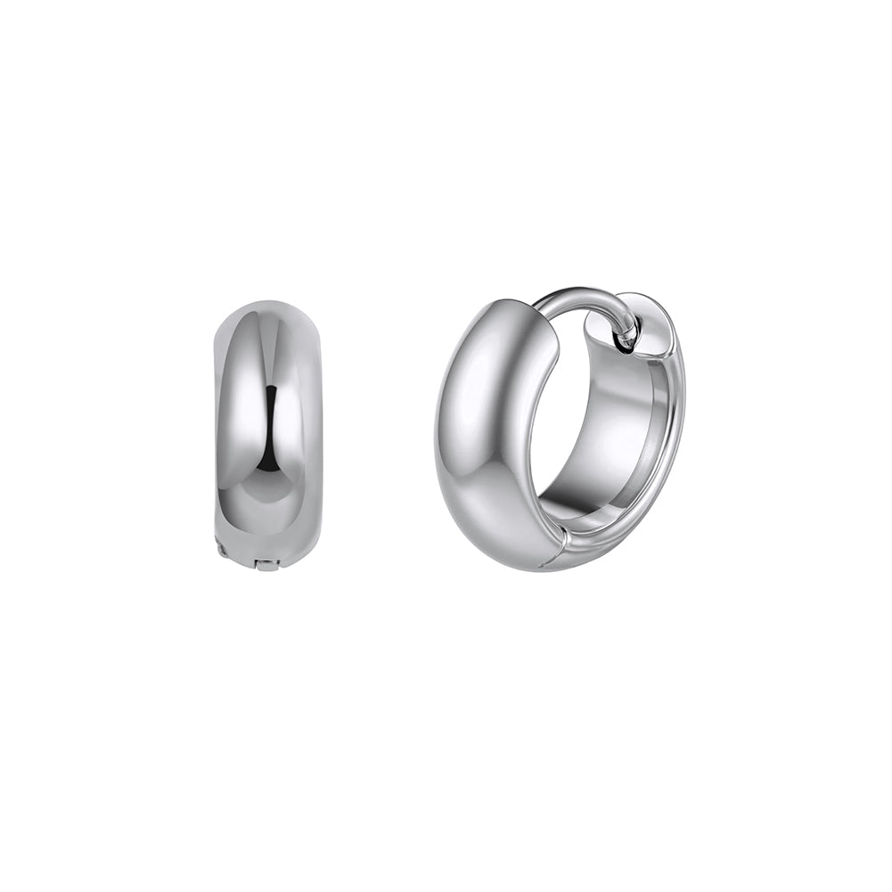 Velvet Meridian // Minimalist Chunky Smooth Huggie Earrings