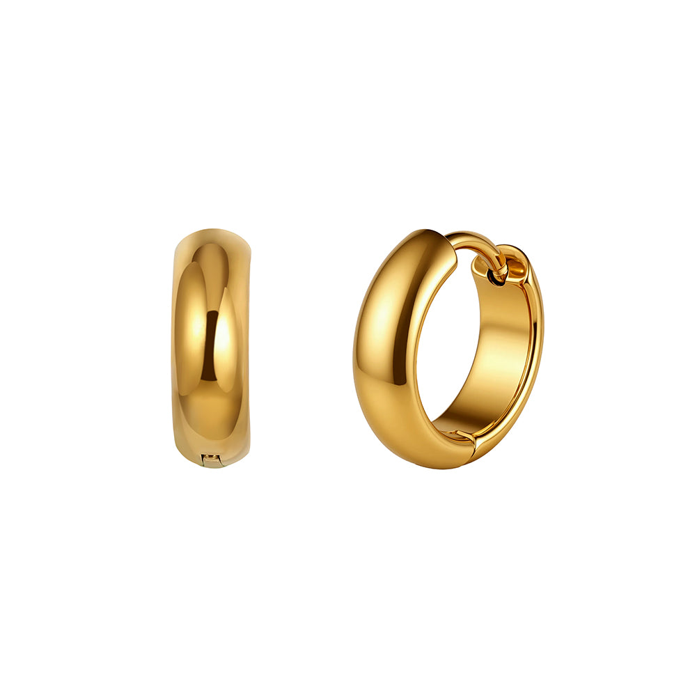 Velvet Meridian // Minimalist Chunky Smooth Huggie Earrings