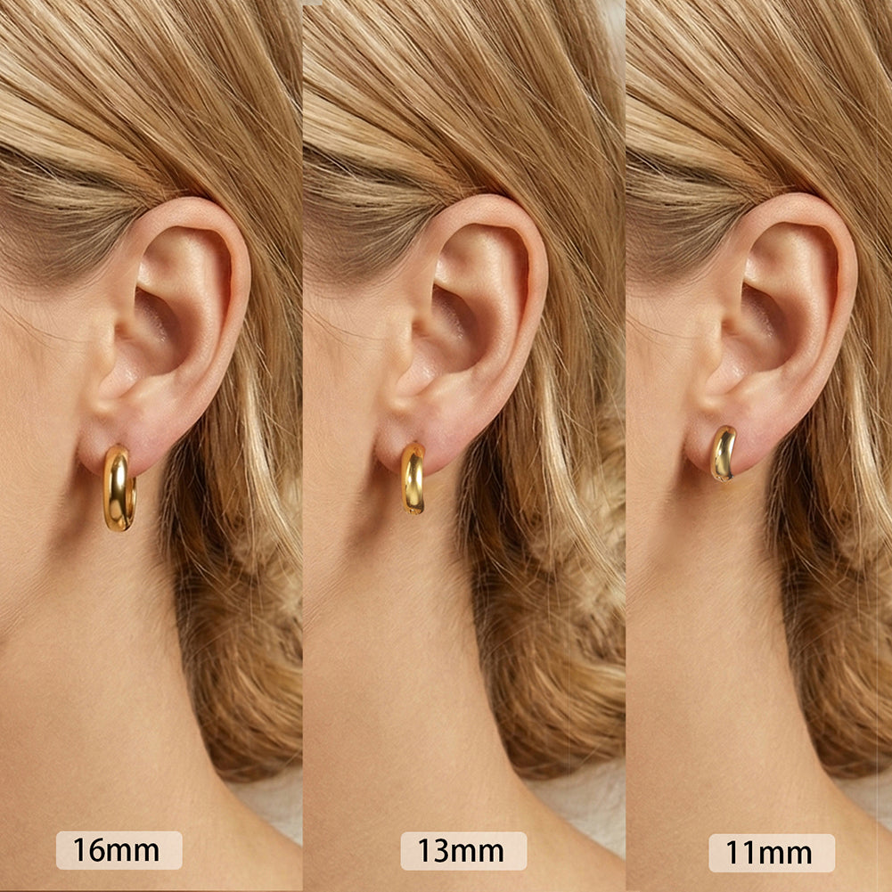 Velvet Meridian // Minimalist Chunky Smooth Huggie Earrings