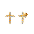 Aura Celestial // Pave CZ Crystal Cross Stud Earrings