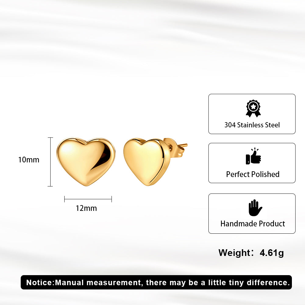 Aura Amour // Sculptural Puffy Heart Stud Earrings