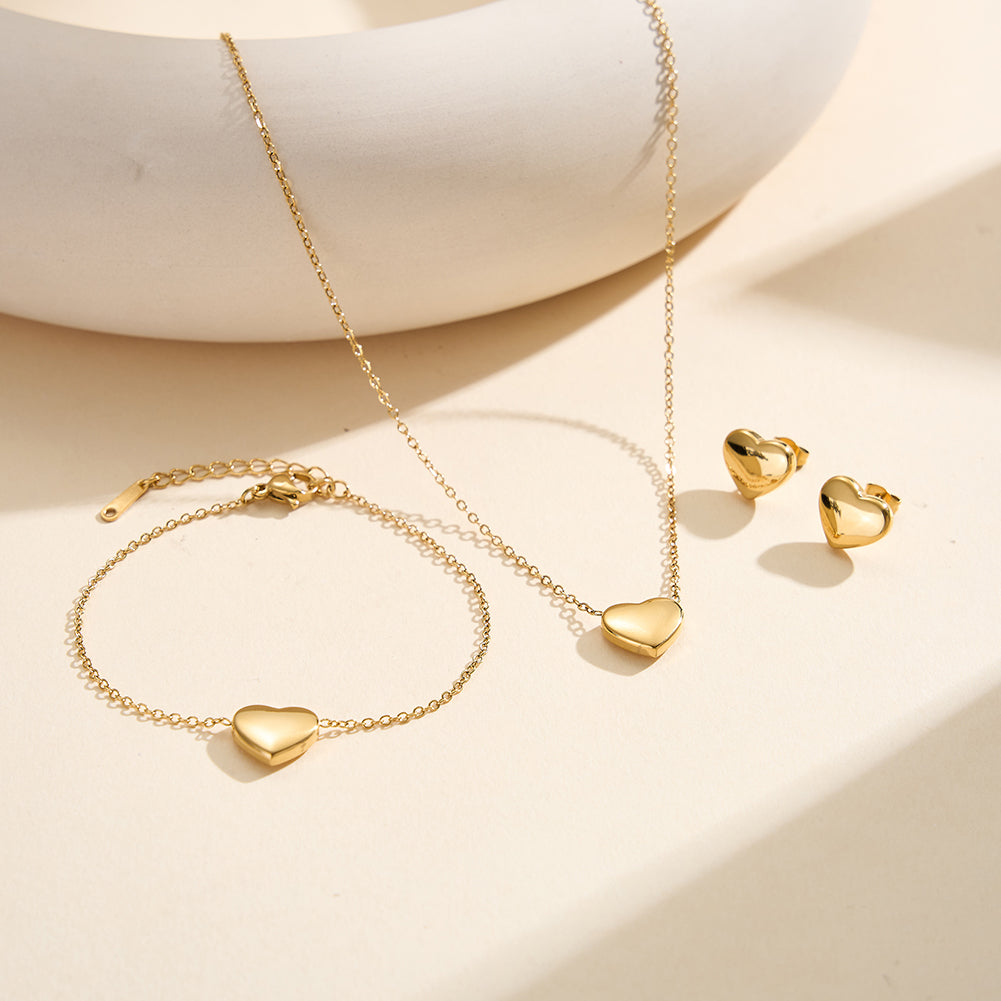Aura Amour // Sculptural Puffy Heart Stud Earrings