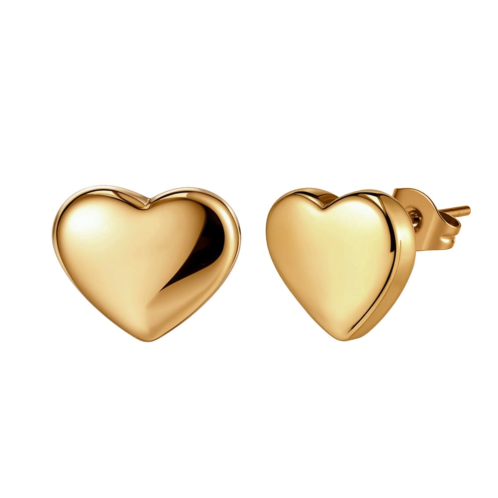 Aura Amour // Sculptural Puffy Heart Stud Earrings