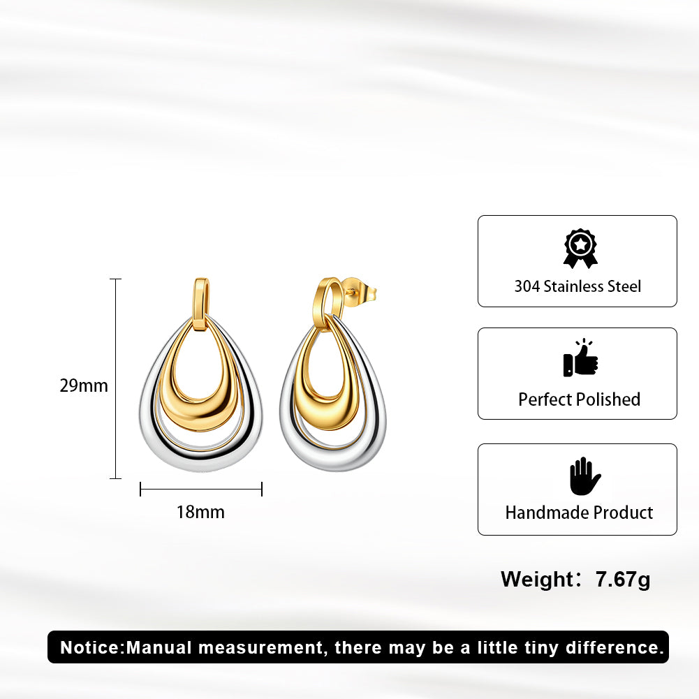 Velvet Oracle // Two-Tone Nested Waterdrop Drop Earrings