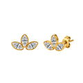 Aura Blossom // Marquise CZ Crystal Fleur Stud Earrings