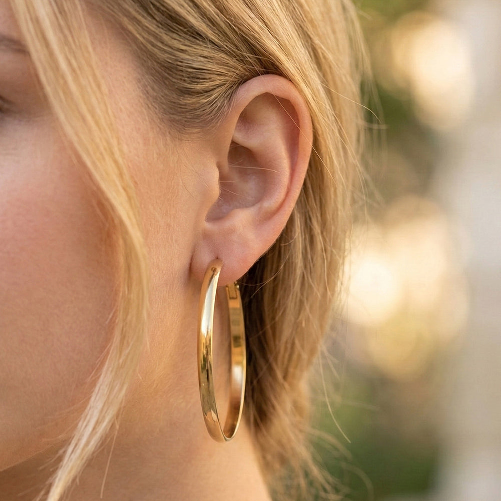 Velvet Meridian // Chunky Statement Plain Hoop Earrings (50mm)