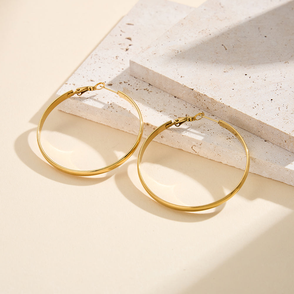 Velvet Meridian // Chunky Statement Plain Hoop Earrings (50mm)