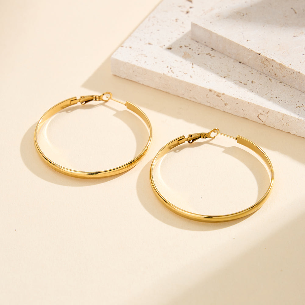 Velvet Meridian // Chunky Statement Plain Hoop Earrings (50mm)