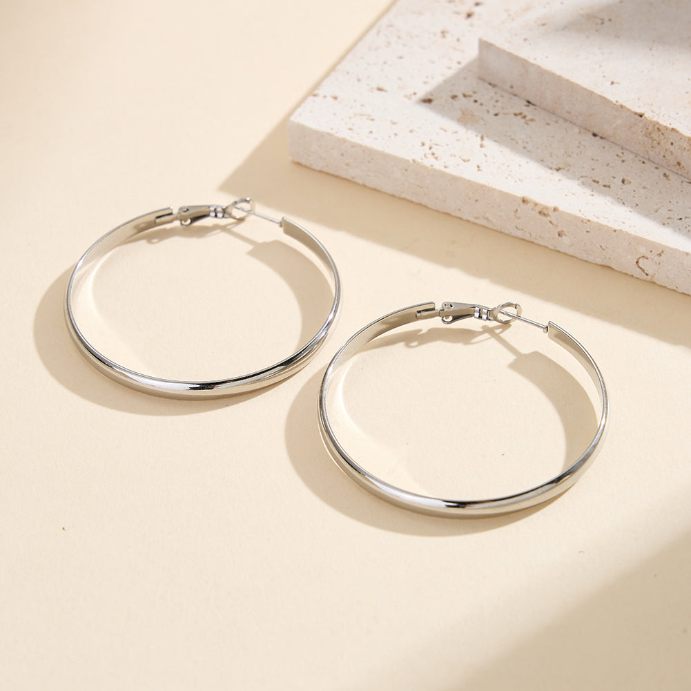 Velvet Meridian // Chunky Statement Plain Hoop Earrings (50mm)