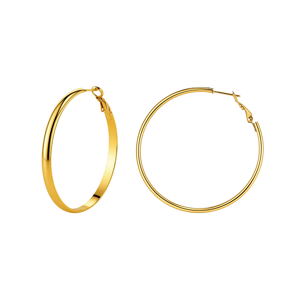 Velvet Meridian // Chunky Statement Plain Hoop Earrings (50mm)