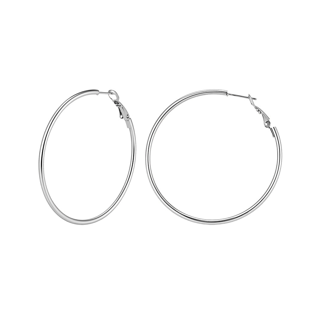 Velvet Meridian // Fine Wire Statement Plain Hoop Earrings (50mm)