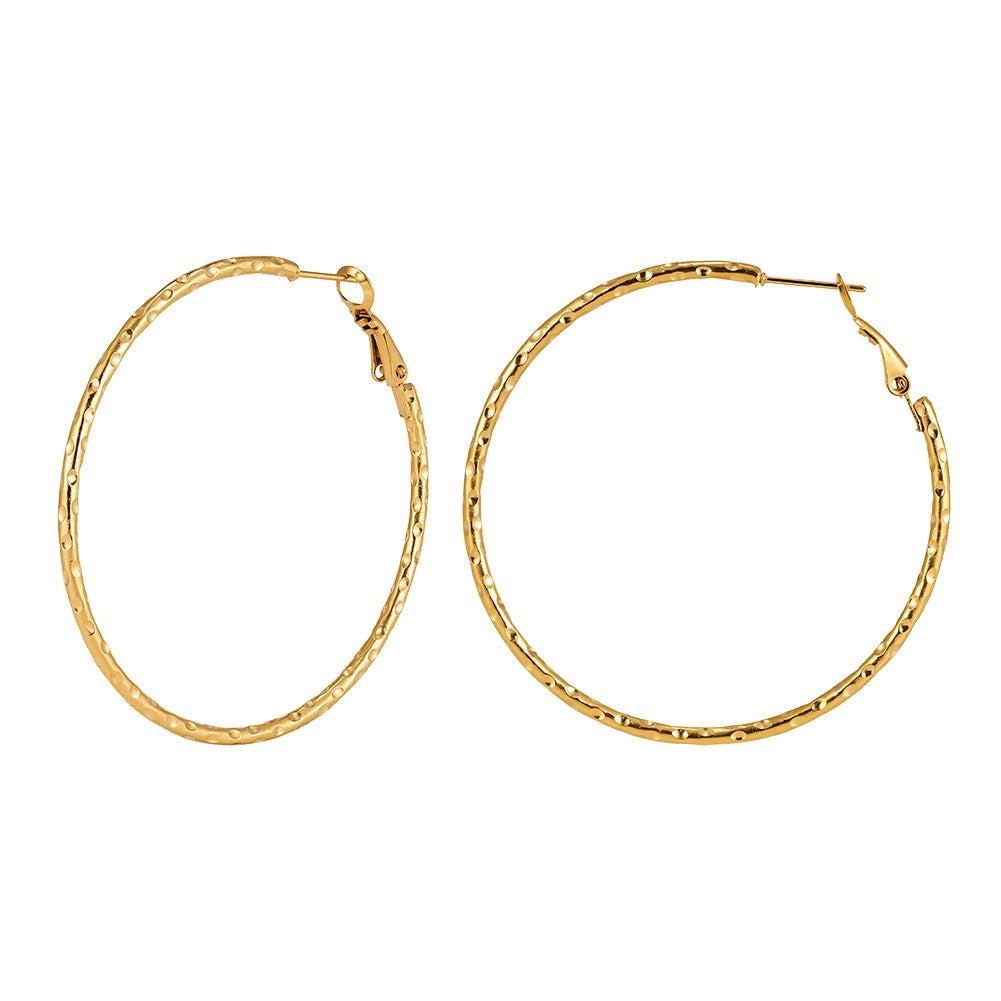 Velvet Meridian // Textured Statement Fine Hoop Earrings (50mm)