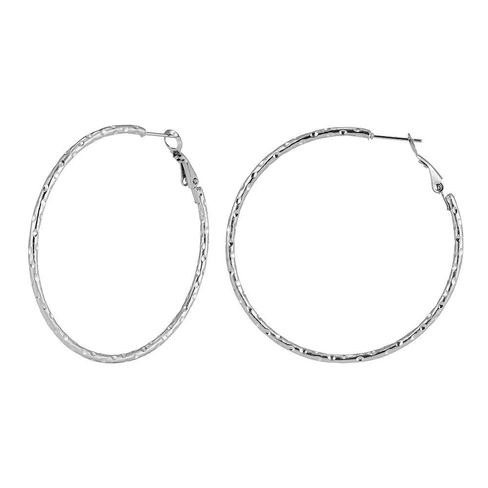 Velvet Meridian // Textured Statement Fine Hoop Earrings (50mm)