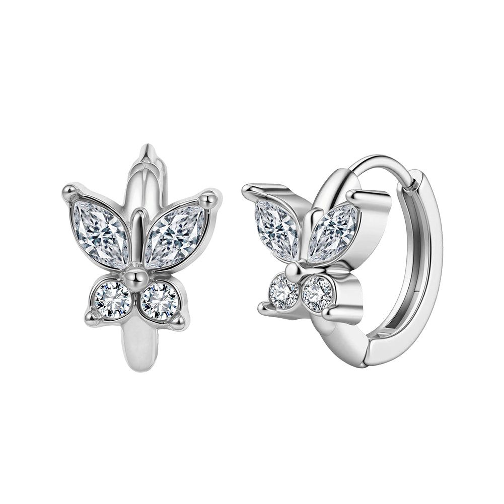 Aura Celestial // Sculptural Butterfly CZ Crystal Huggie Earrings