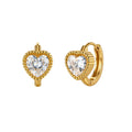 Aura Amour // Heart-Cut CZ Crystal Beaded Huggie Earrings