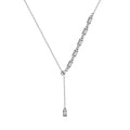 Elegant Art Deco Y-Lariat Asymmetric Emerald-Cut CZ Necklace