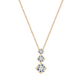 Dainty Three-Stone Cascading Graduated CZ Pendant Necklace