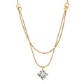 Chic Double-Layer Solitaire Pendant Liquid Snake Chain Necklace