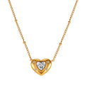 Aura Amour // Starburst Puffy Heart CZ Pendant Necklace
