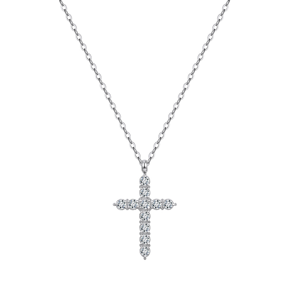 Aura Celestial // Pave CZ Crystal Cross Pendant Necklace