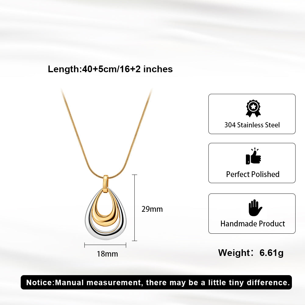 Velvet Oracle // Two-Tone Nested Waterdrop Pendant Necklace