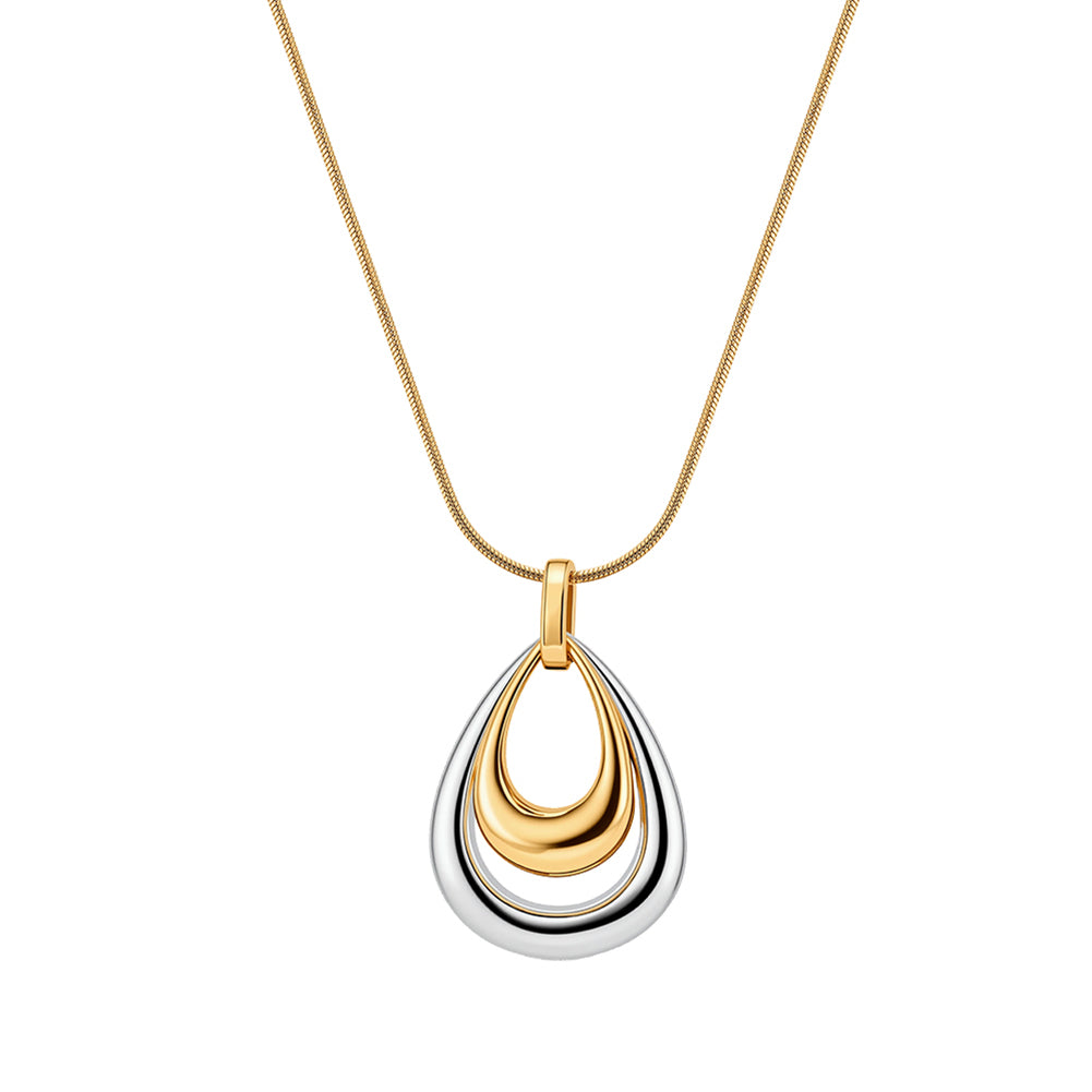 Velvet Oracle // Two-Tone Nested Waterdrop Pendant Necklace