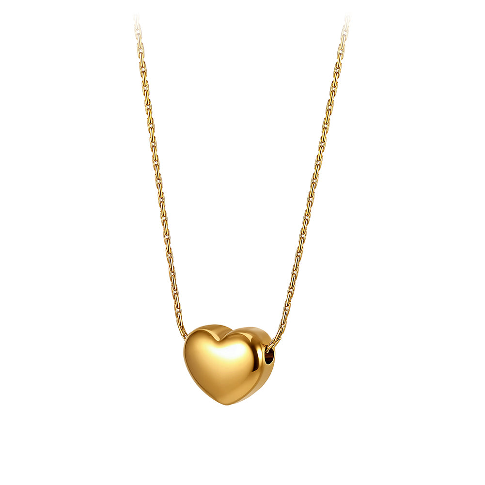 Aura Amour // Sculptural Slide-Through Puffy Heart Necklace