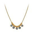 Velvet Oracle // Multi Evil Eye Textured Charm Necklace