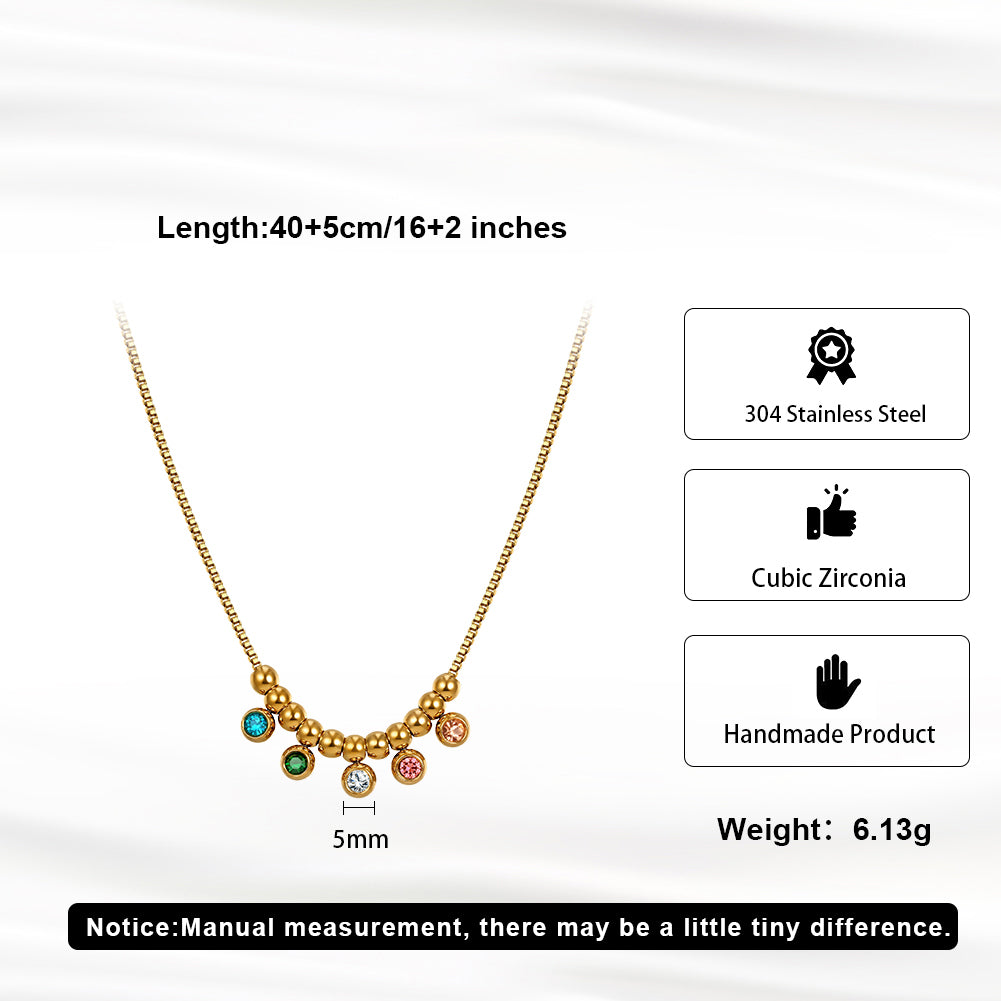 Velvet Rhythm // Colorful CZ Crystal Rainbow Charm Necklace