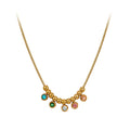 Velvet Rhythm // Colorful CZ Crystal Rainbow Charm Necklace