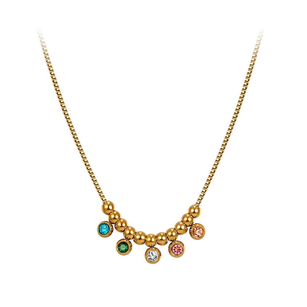 Velvet Rhythm // Colorful CZ Crystal Rainbow Charm Necklace