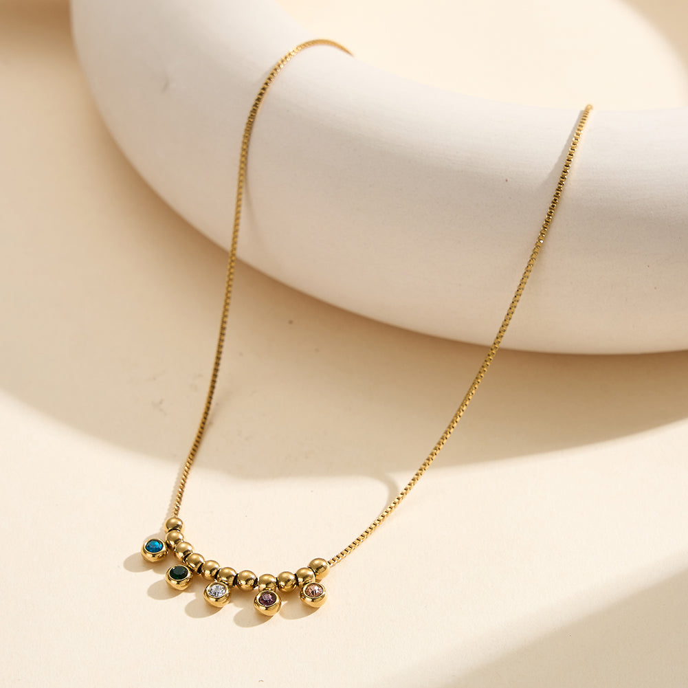 Velvet Rhythm // Colorful CZ Crystal Rainbow Charm Necklace