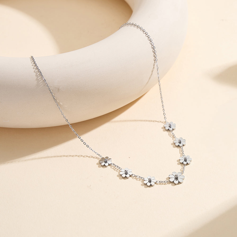 Aura Blossom // Sculptural Five-Petal Flower Charm Necklace