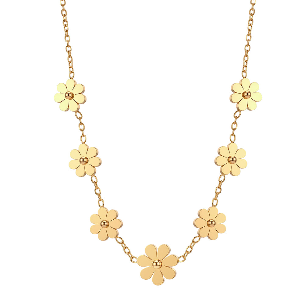 Aura Blossom // Sculptural Five-Petal Flower Charm Necklace