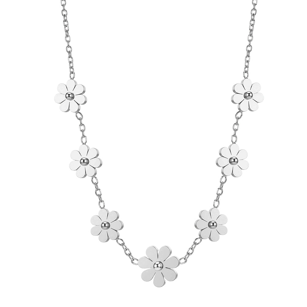 Aura Blossom // Sculptural Five-Petal Flower Charm Necklace