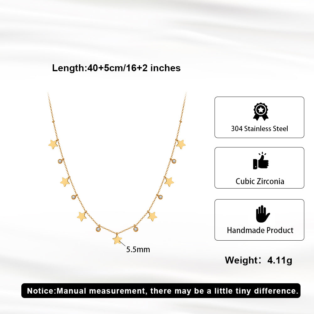 Aura Celestial // Star & CZ Crystal Shimmer Charm Necklace