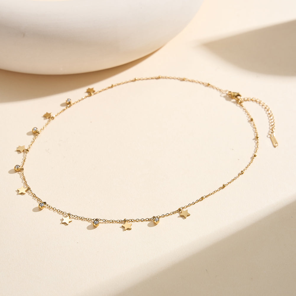 Aura Celestial // Star & CZ Crystal Shimmer Charm Necklace