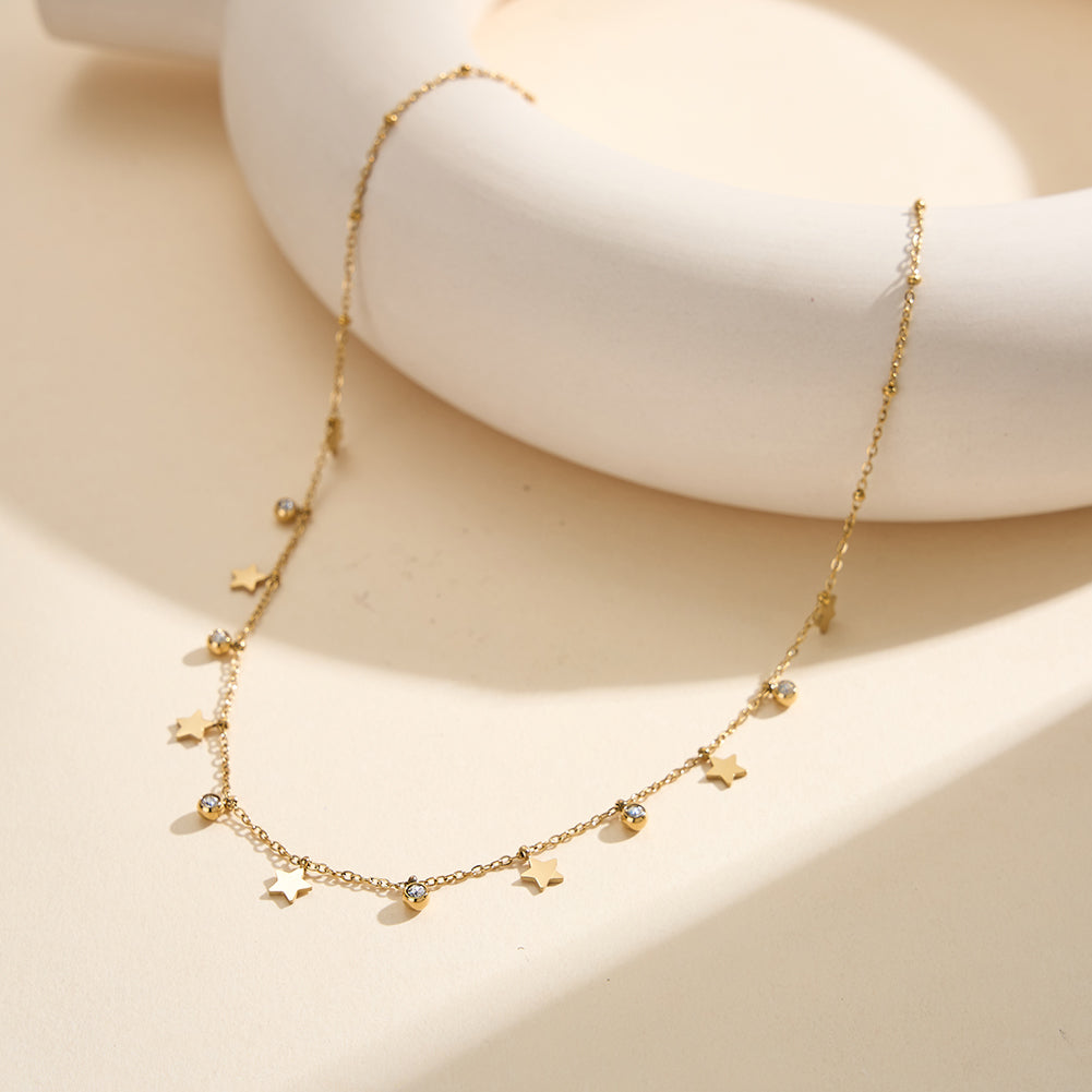Aura Celestial // Star & CZ Crystal Shimmer Charm Necklace