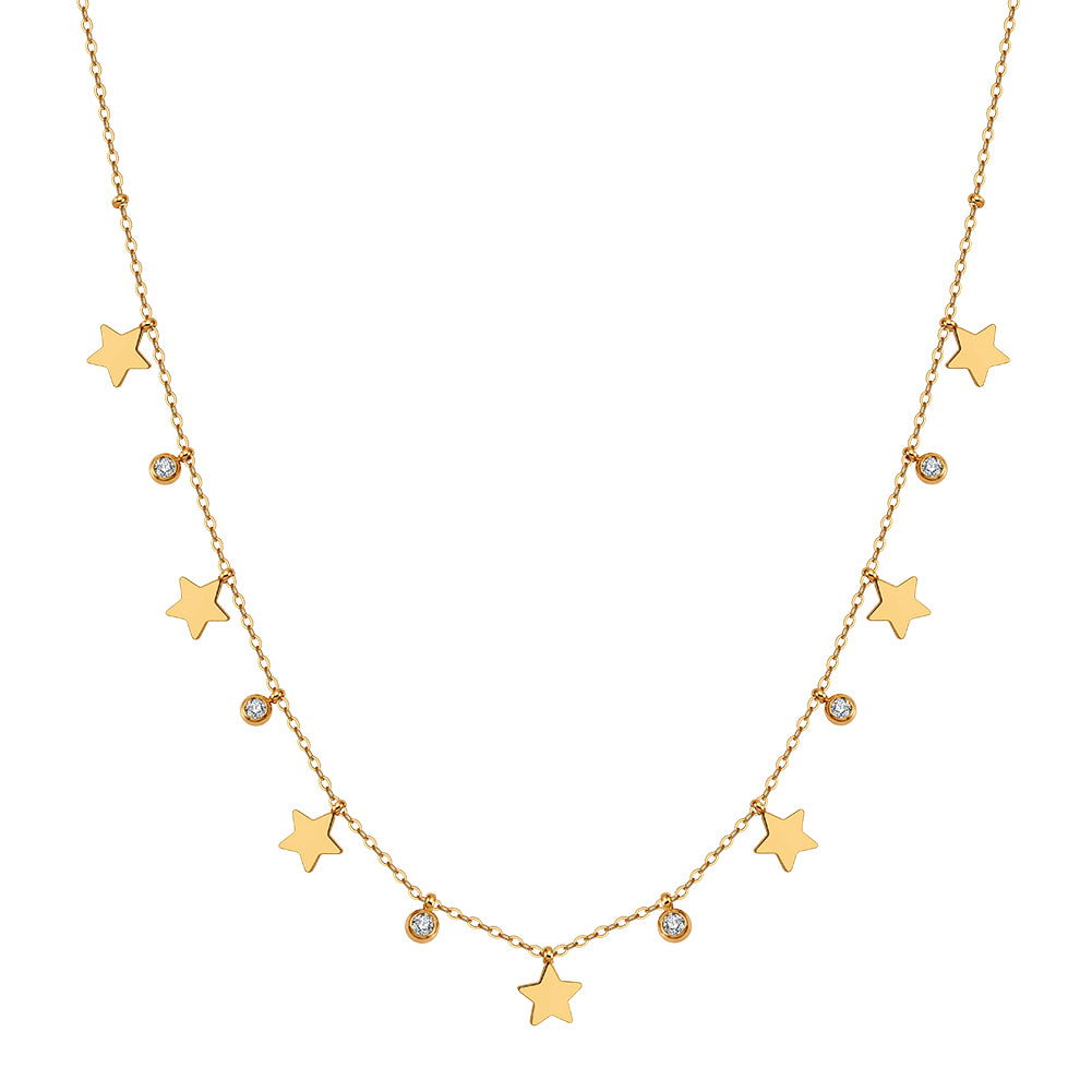 Aura Celestial // Star & CZ Crystal Shimmer Charm Necklace