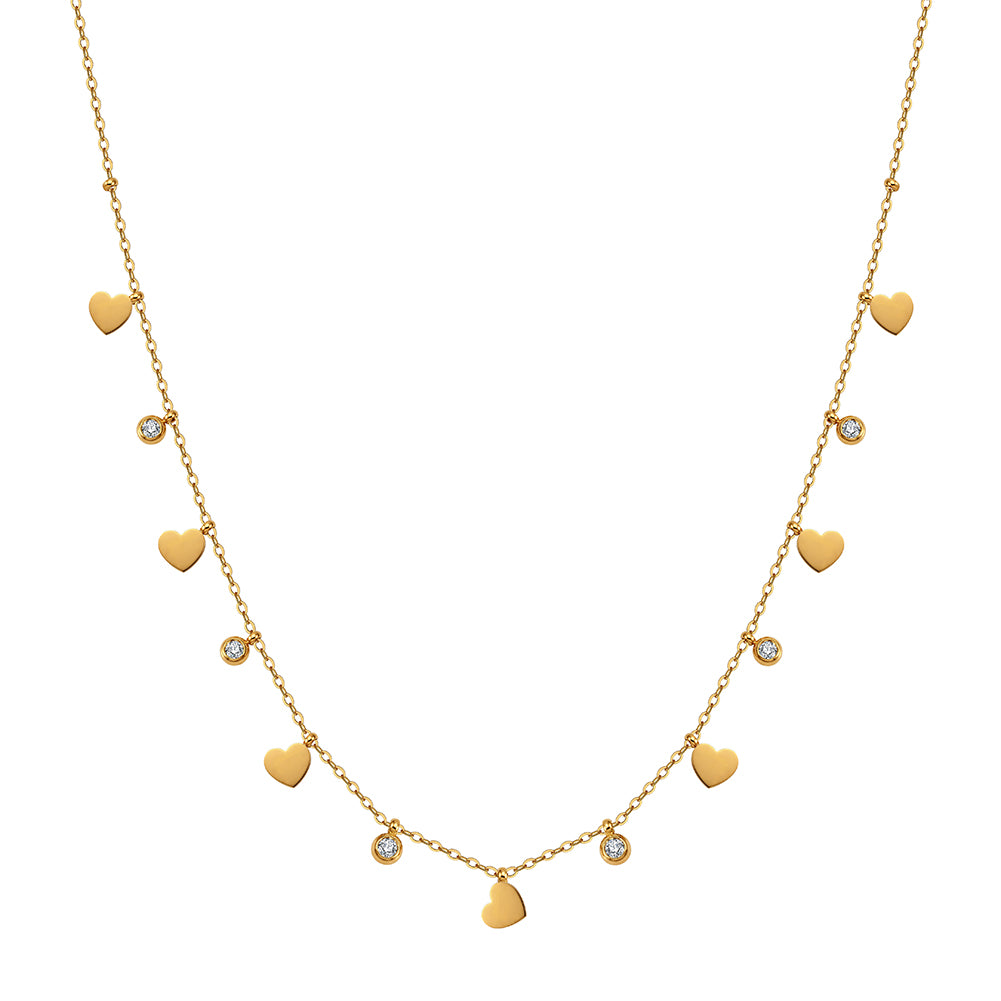 Aura Amour // Dainty Heart & CZ Crystal Shimmer Necklace