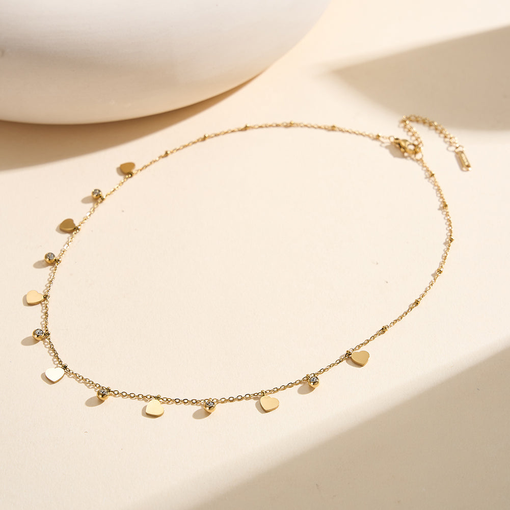 Aura Amour // Dainty Heart & CZ Crystal Shimmer Necklace