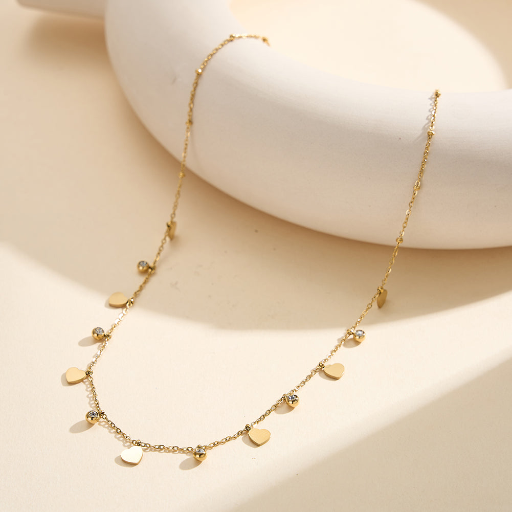 Aura Amour // Dainty Heart & CZ Crystal Shimmer Necklace