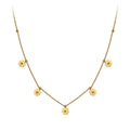 Aura Blossom // Sculptural Five-Petal Flower Bead Chain Necklace