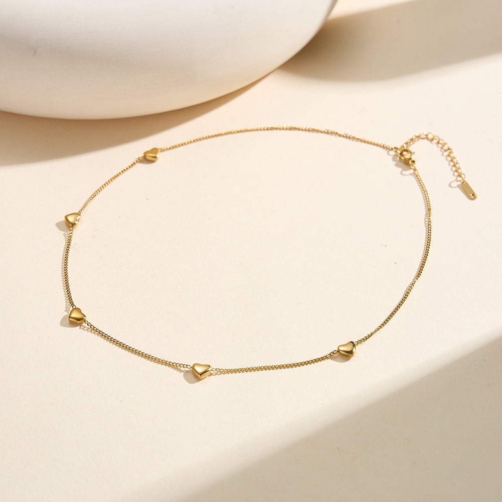Aura Amour // Sculptural Multi Puffy Heart Charm Necklace