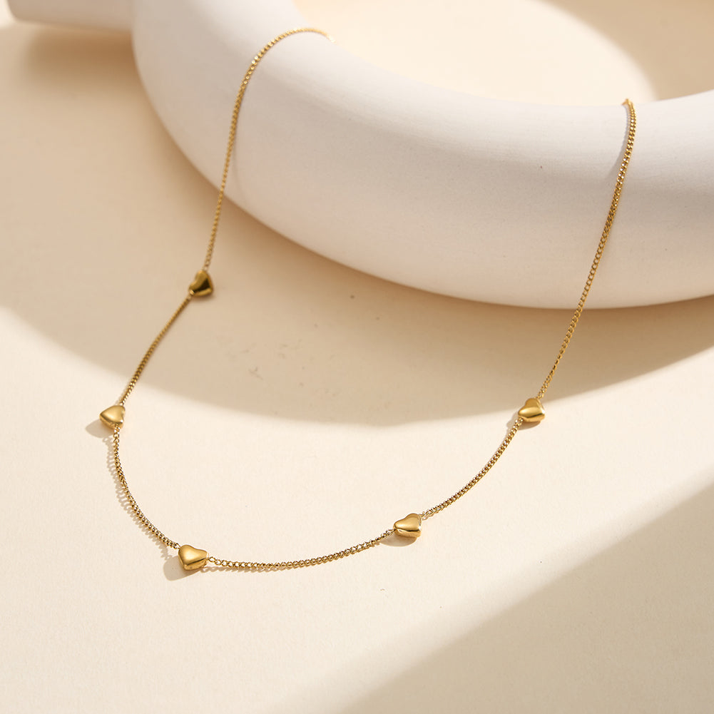Aura Amour // Sculptural Multi Puffy Heart Charm Necklace