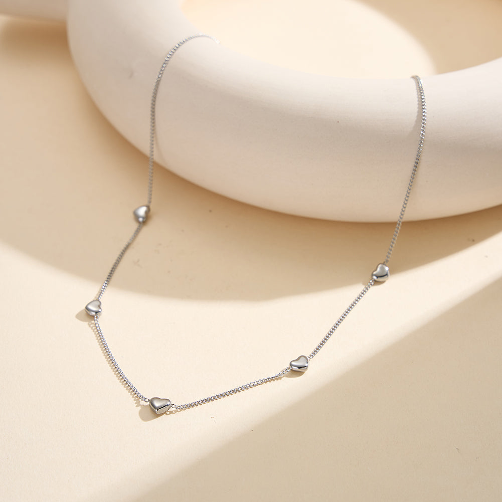 Aura Amour // Sculptural Multi Puffy Heart Charm Necklace