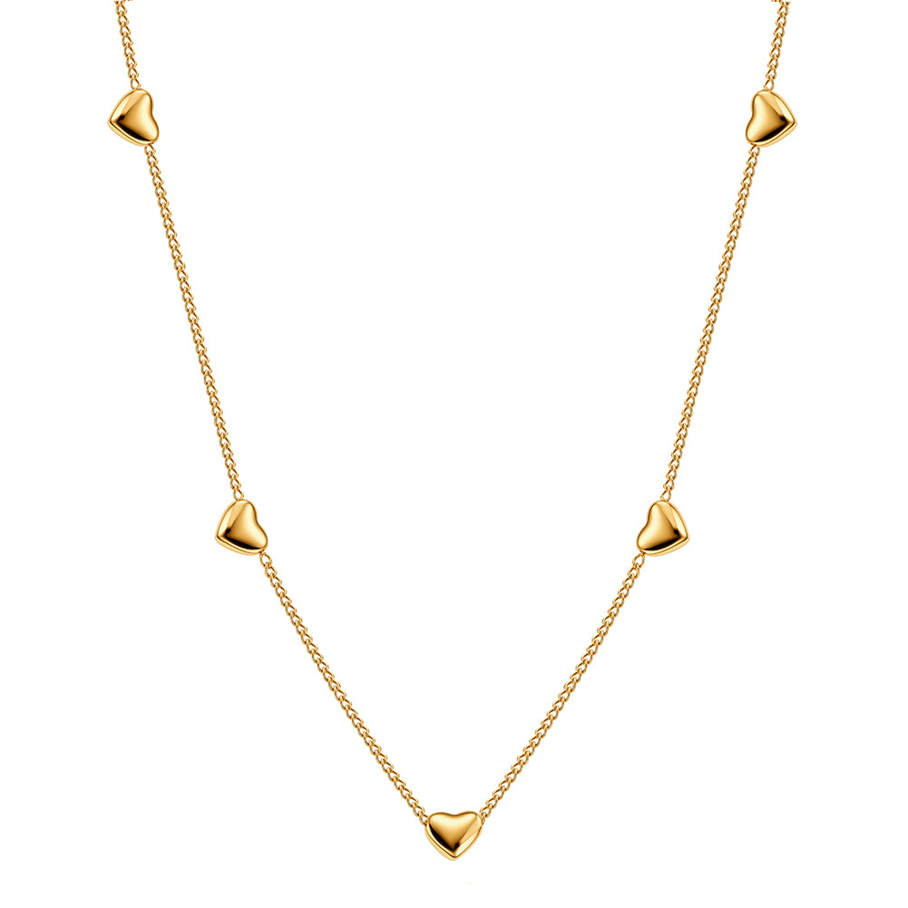 Aura Amour // Sculptural Multi Puffy Heart Charm Necklace