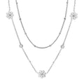 Aura Blossom // Double-Layer Flower & CZ Crystal Necklace