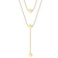Aura Celestial // Double-Layer Snake Chain & Clover Lariat Necklace