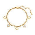 Aura Celestial // Mother of Pearl Clover Charm Anklet